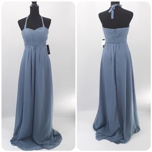 ADRIANNA PAPELL Chloe Halter Chiffon Dress